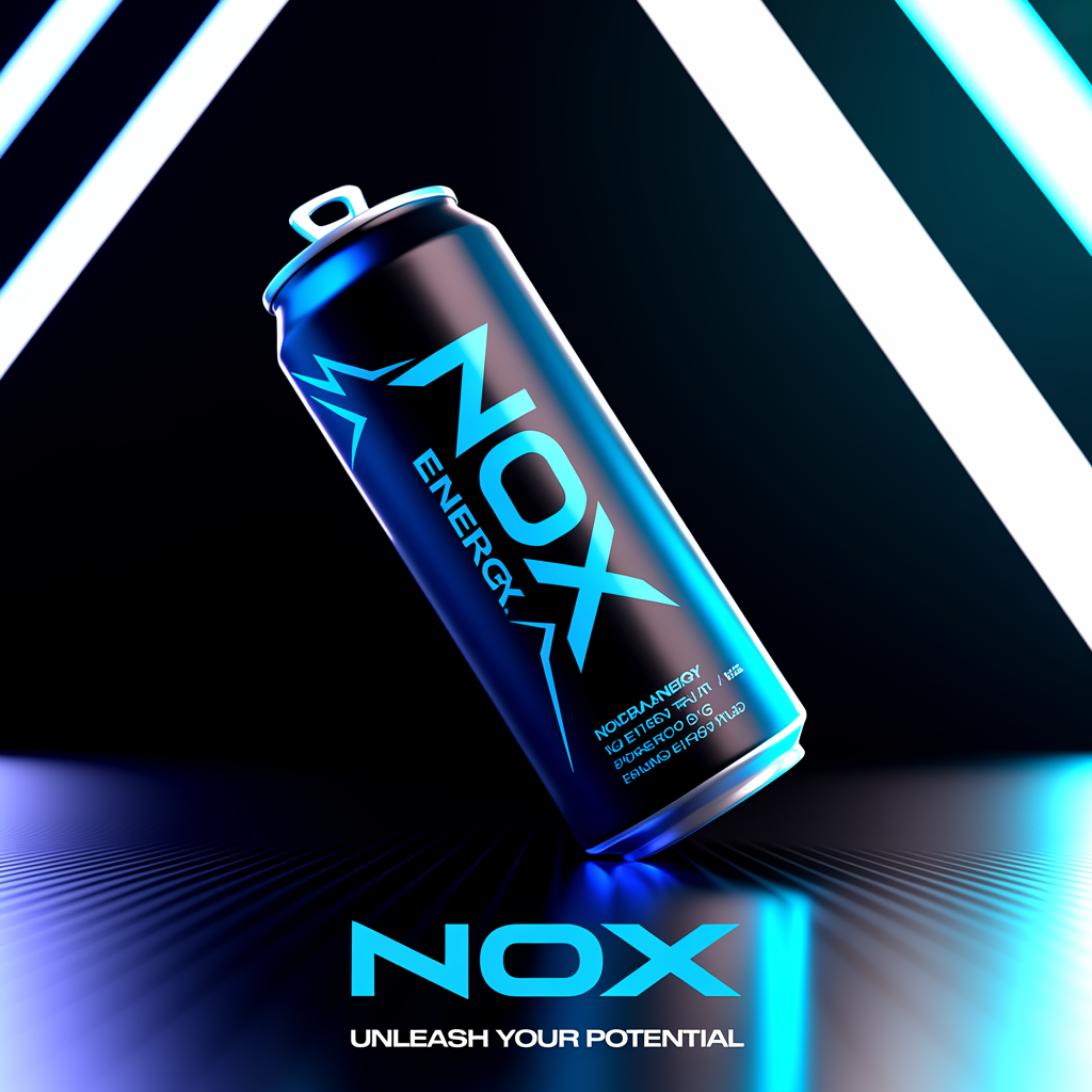 Energy-drink poster — real, crisp text